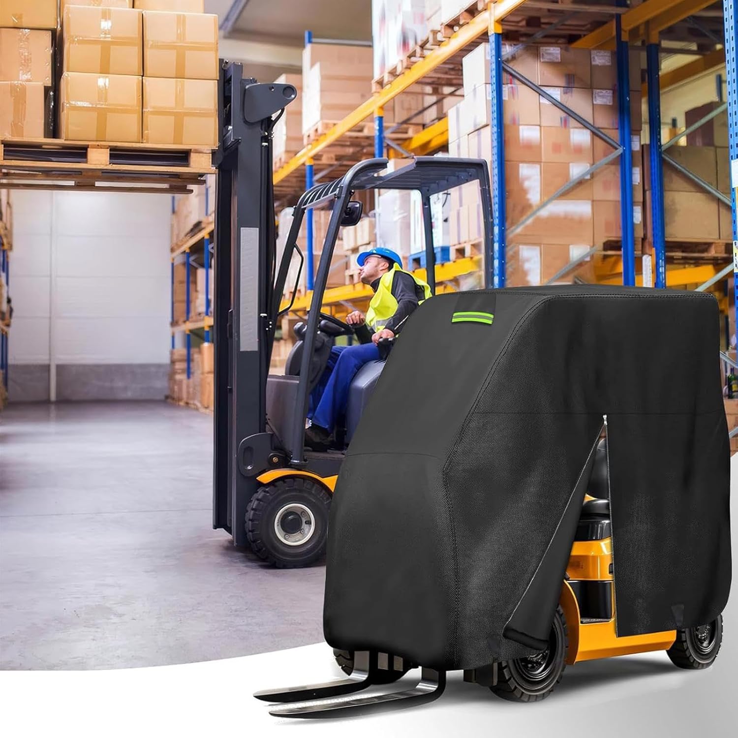 車両プロテクションカバー,産業用輸送車両向け 反射加工 防水仕様 - 防風 UVカット 工事現場 産業用プロテクター