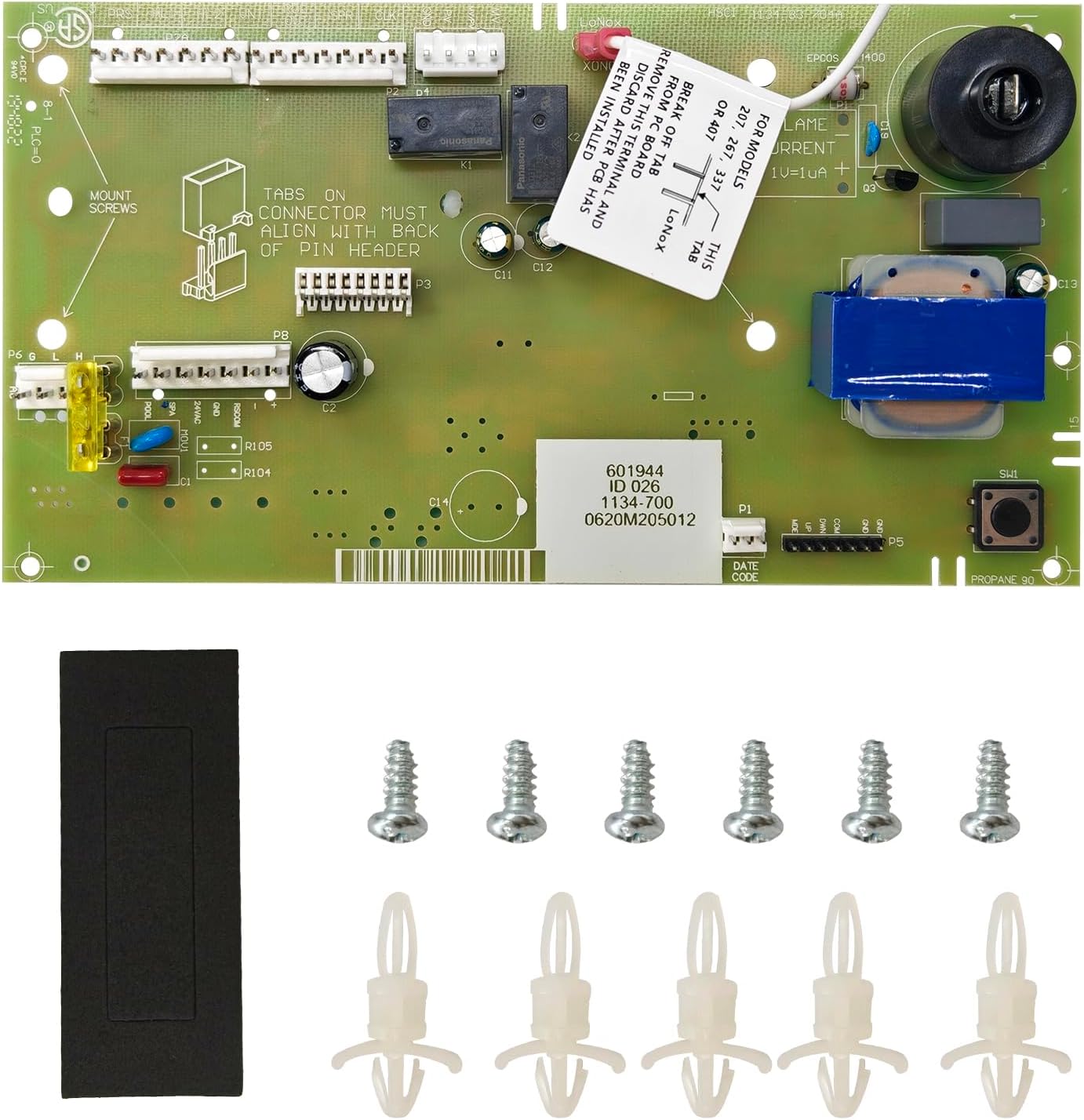 013464F PC Board Control with 013640F LCD Display Compatible with Raypak Digital Gas Heater for Models: 185B, 265B, 335B, 405B, 206A, 266A, 336A, 406A, 207A, 267A, 337A and 407A
