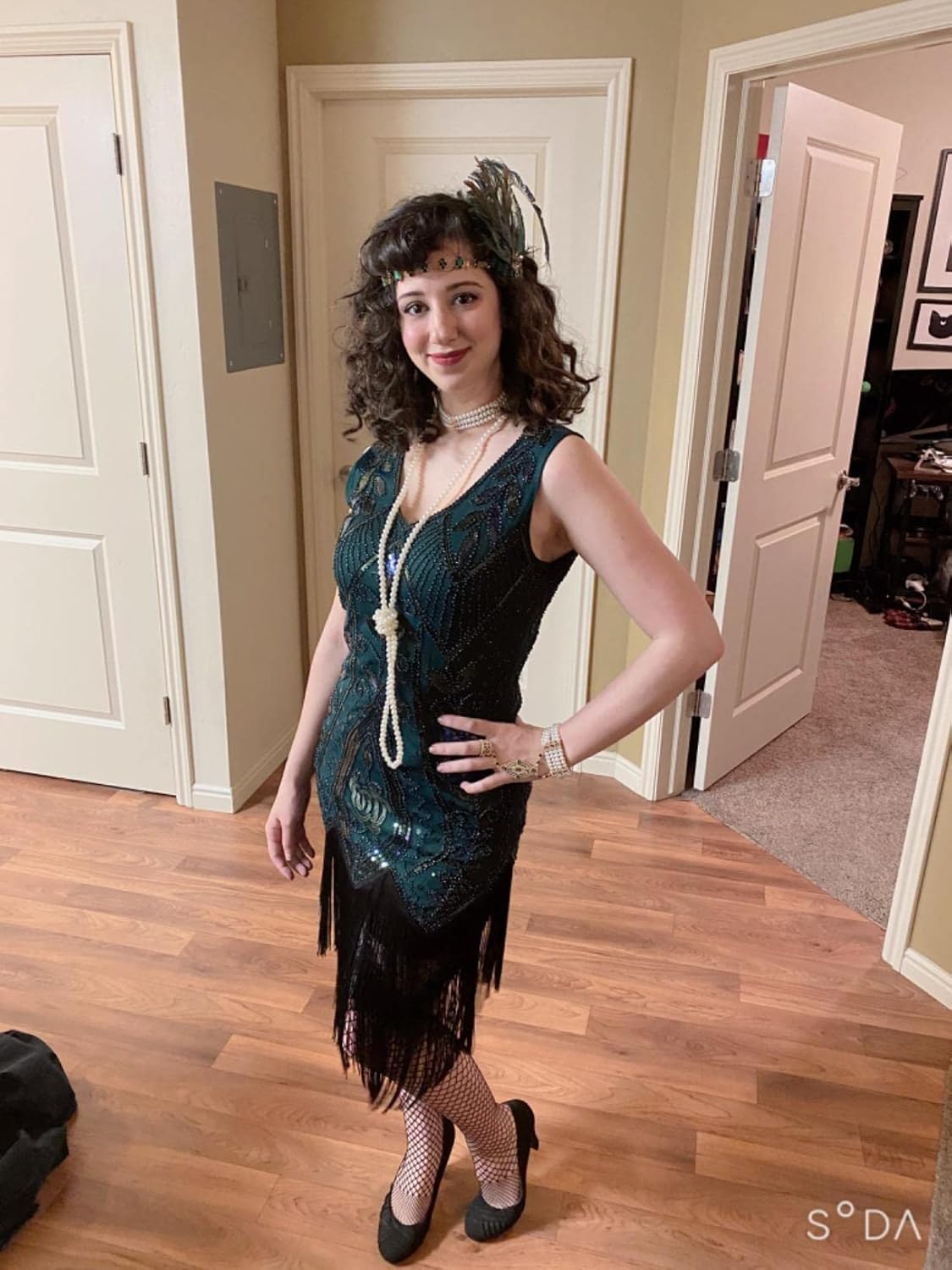 Metme Women’s 1920s Flapper Dress Roaring 20s Sequins Beaded Fringe Great Gatsby Dress for Party - Image 3