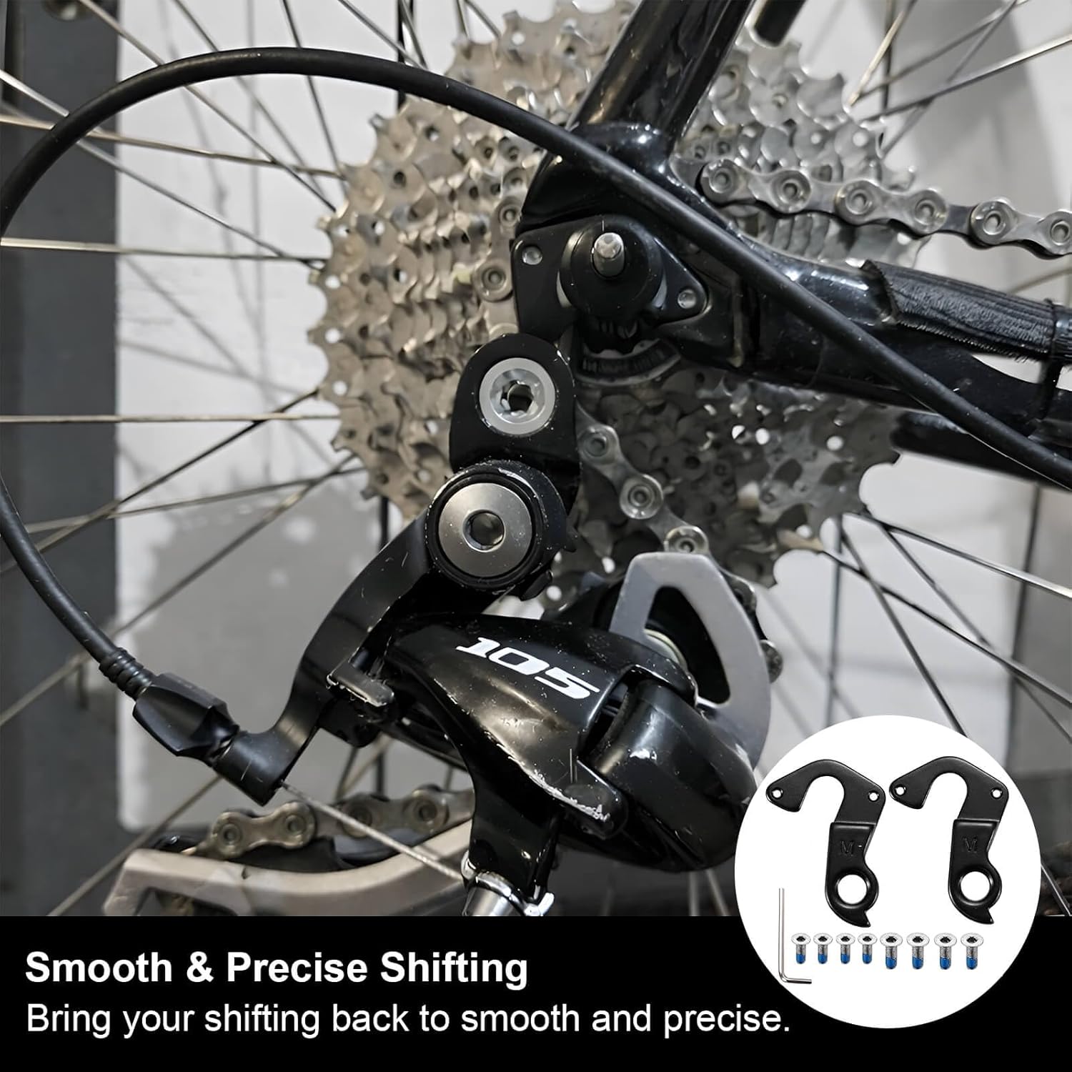 Derailleur Hanger KP284 Replacement for Cannondale Catalyst, Trail, Foray, Rush, Smooth Shifting and Secure Fit for MTB and Road Bikes, 8mm and 10mm Screws