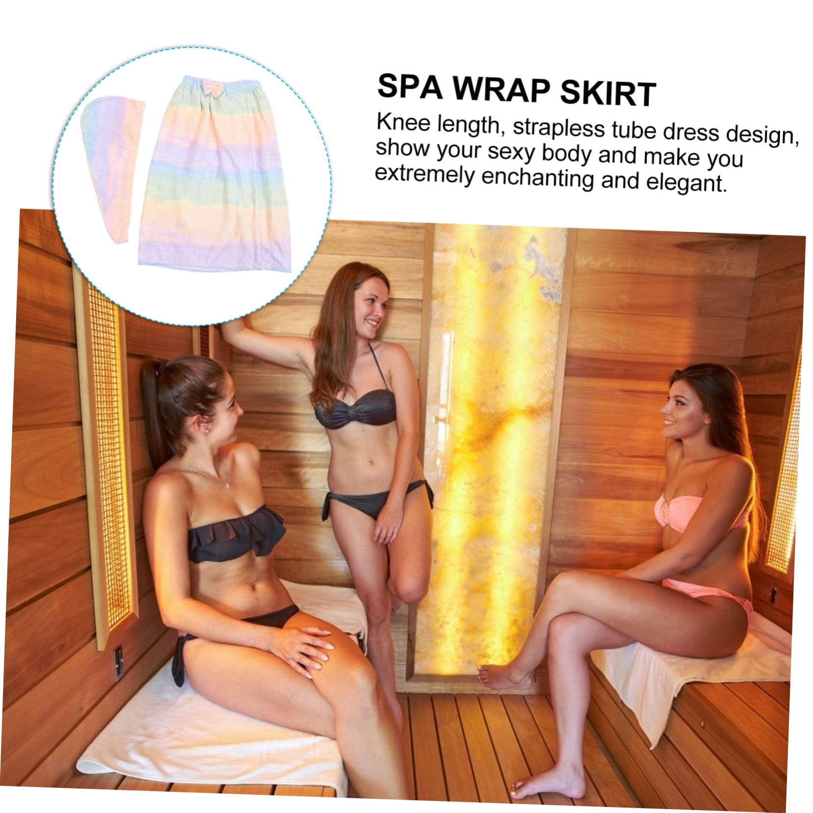 Turban Handtuch Satz für Damen Korallenvlies Atmungsaktiv Schnelltrocknend Knielang für Reise und Spa Baderock mit Hut