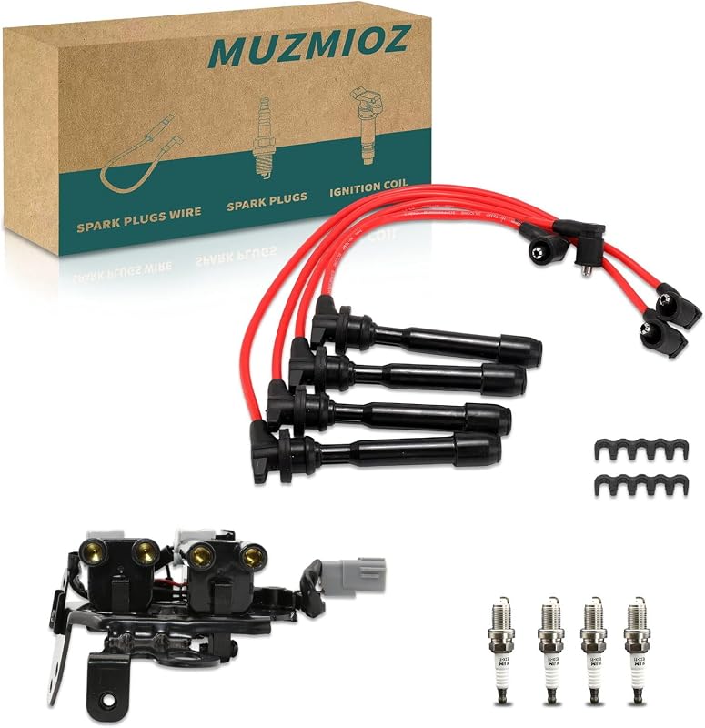 Kit de bobina de ignição UF419 MUZMIOZ com 4 velas de irídio e 4 cabos – Hyundai e Kia L4 2.0L
