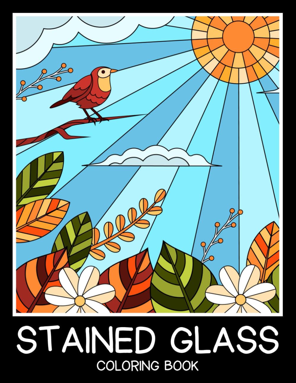 Stained Glass Coloring Book: Coloring Pages for Kids and Teens with Animals, Landscapes and More to Color and Relax