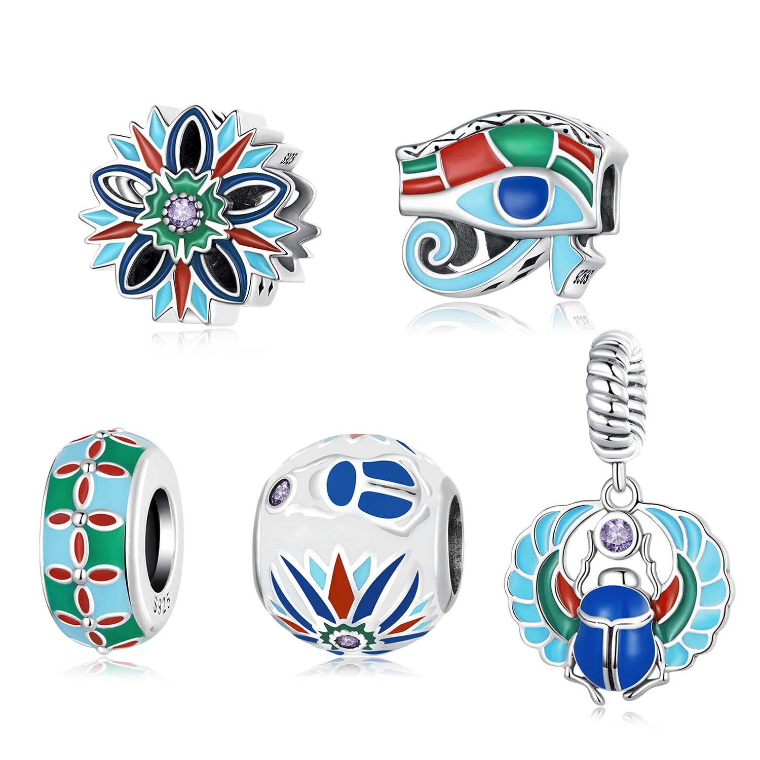 Ciondolo con scarabeo Ciondolo in argento sterling 925 adatto per collana con bracciale Pandora