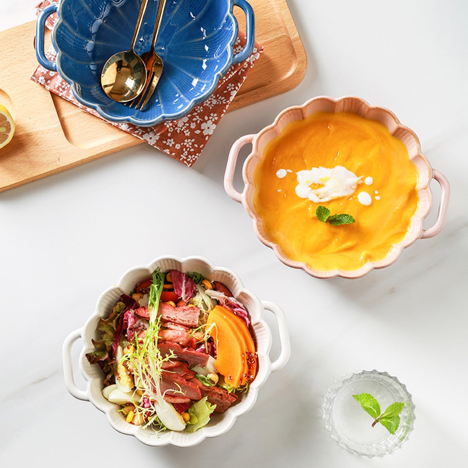 Rosa,M, Große Tiefe Lasagneform, Runde Auflaufform Aus Keramik Mit Griff Ramenschale Mikrowellen Ofenfest Backgeschirr Porzellan Für Ofen Küche