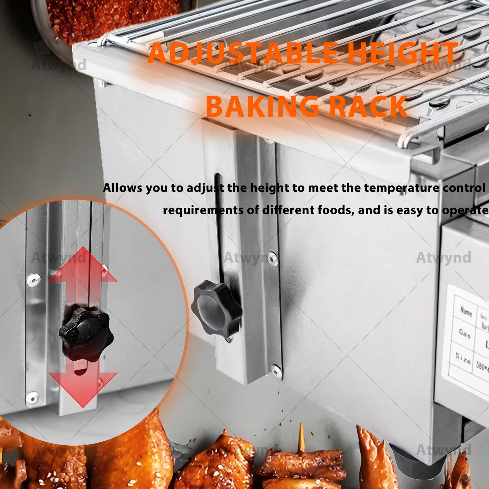 Grill gazowy z 4 przełącznikami, grill zewnętrzny ze stali nierdzewnej, 4-palnikowy grill gazowy do ogrodu, grill gazowy z regulacją wysokości i wyjmowaną tacką na olej