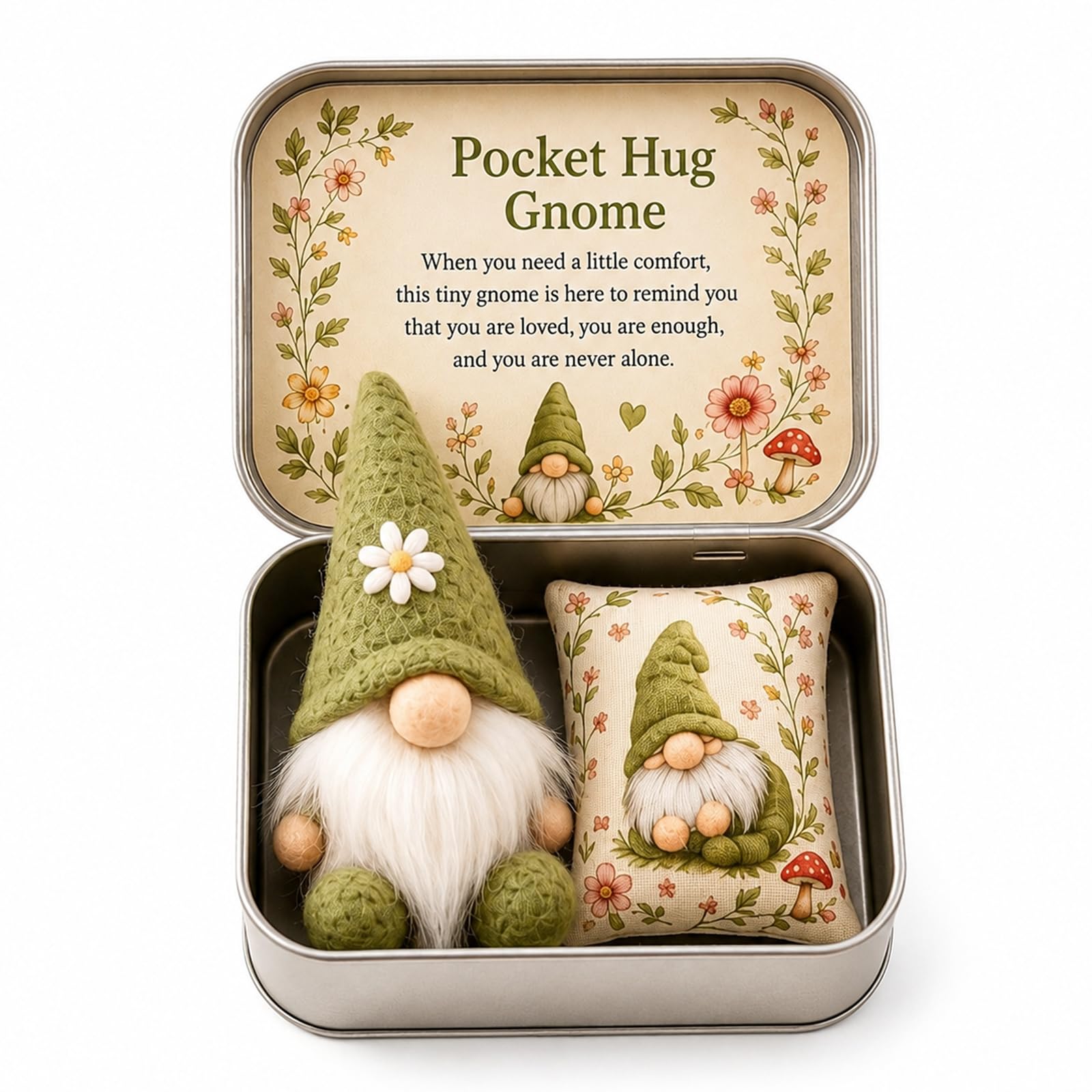 Pocket Hug Gnome Keepsake Gift Set in Tin Box，A