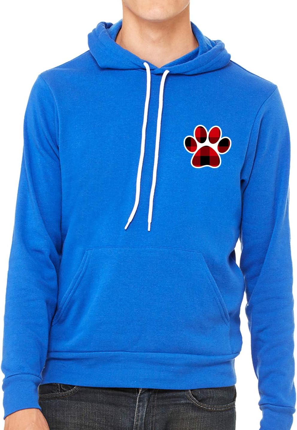 Buffalo Plaid Paw Print Unisex Hoodie, Dog Sweaters for Humans