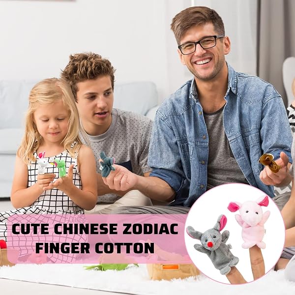 SHUOHONG 12 Pièces Marionnettes à Doigts en Peluche, Mini Marionnettes à Main Colorées, Ensemble de Jouets en Peluche pour Garçons et Filles Cadeaux pour Noël, Pâques et Fête d'enfants - 4
