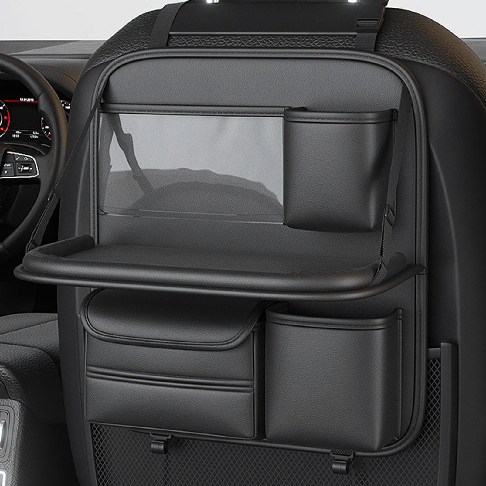 40 x 36 x 20 cm portaoggetti automobilistico con vassoio da | tavolo pieghevole, borsa portaoggetti posteriore per sedile auto per telefoni cellulari, organizer per sedile posteriore in p