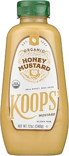 KOOPS Organic Honey Mustard 12 oz - Clean Label, No HFCS, Hydrogenated Fats or Artificial Additives