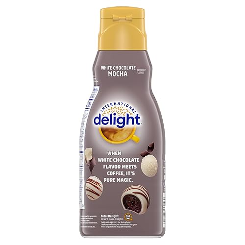 Vista 22 de International Delight Crema de café, caramelo macchiato, crema saborizada refrigerada, botella de 32 onzas líquidas