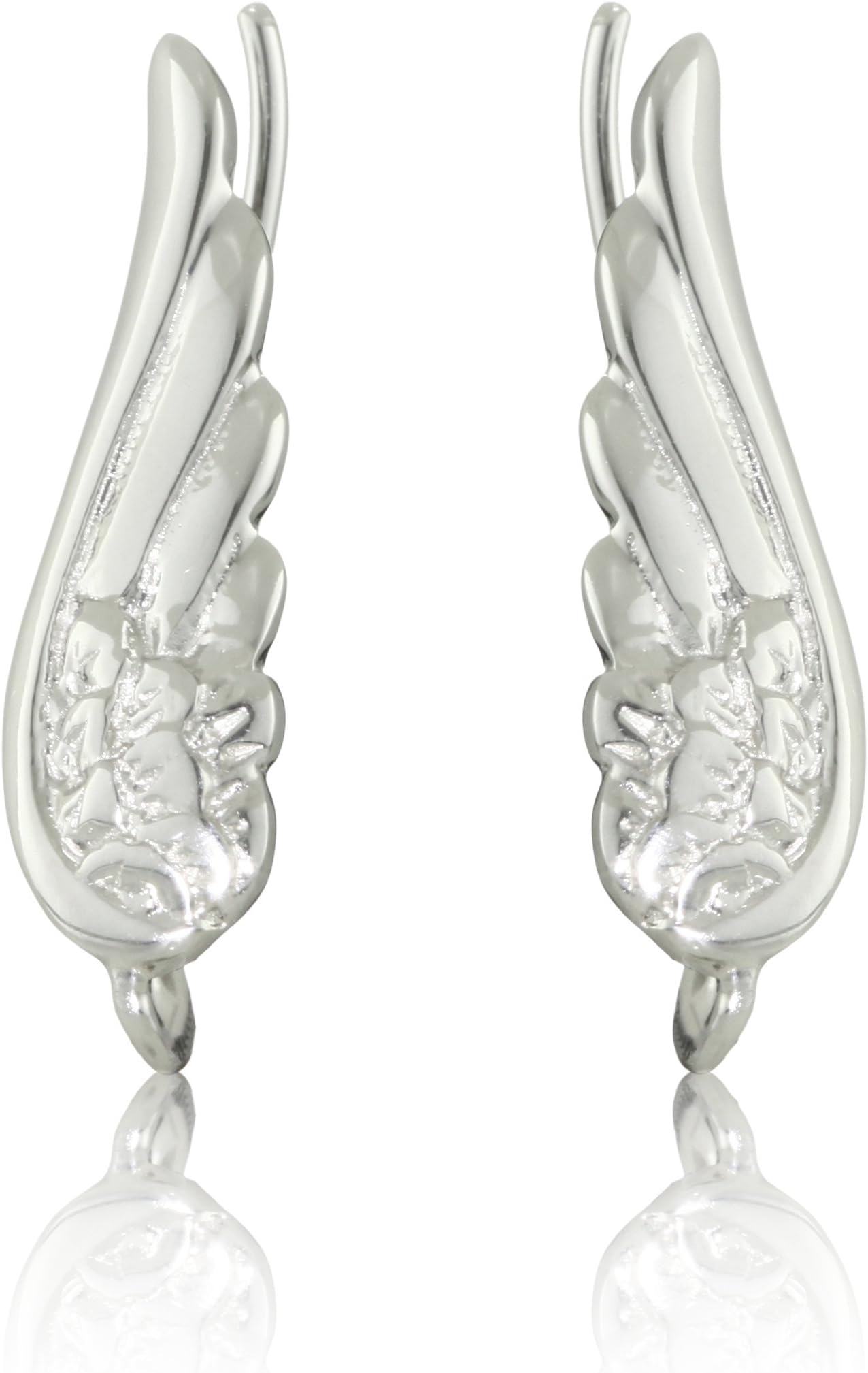 Sterling Silver Bold Angel Wings Earrings
