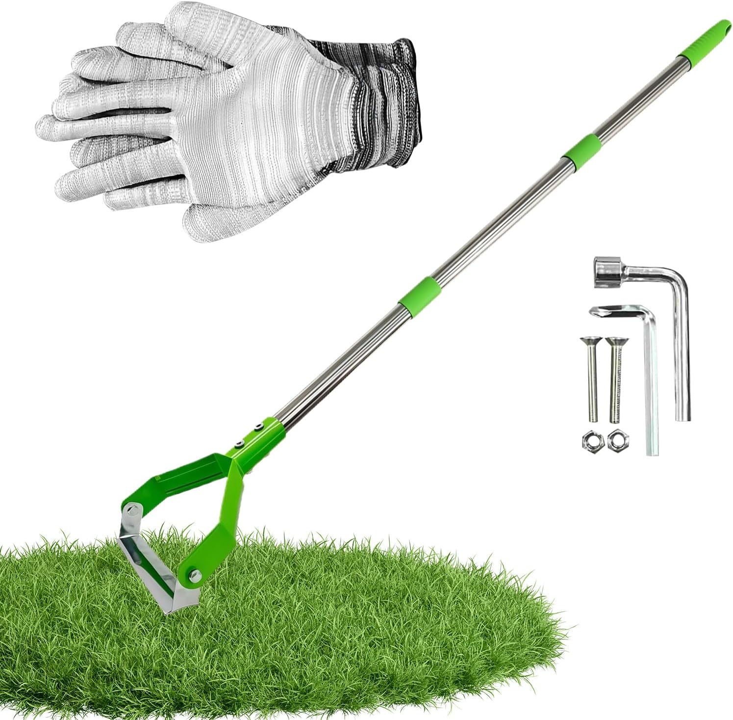 Garden Hoe, Heavy Duty Long Handle, Metal Weeder Scraper with Blade, Gardening Tool for Digging Use, Outdoor Equipment, Mini Farm Garden Kit, for Trenching Loosening Hoeing Edging Lawn Backyard Patio