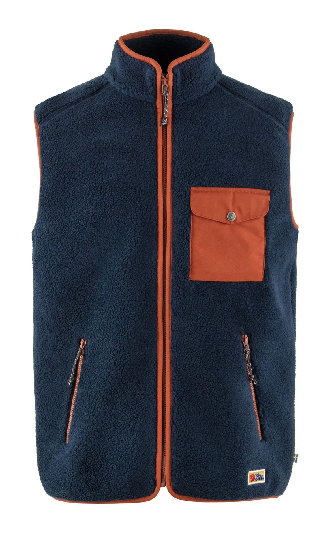 Fjallraven F87073560-215XXL Vardag Pile Fleece Vest M Navy-Autumn Leaf XXL