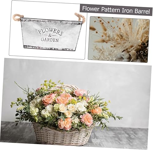 Miniatura 7 de NOLITOY Sheet Rustic Flowerpot Metal Tub Garden Bucket Country Pitcher Vase Flower Metal Bucket Vase French Flower Vases Umbrella Stand Rack