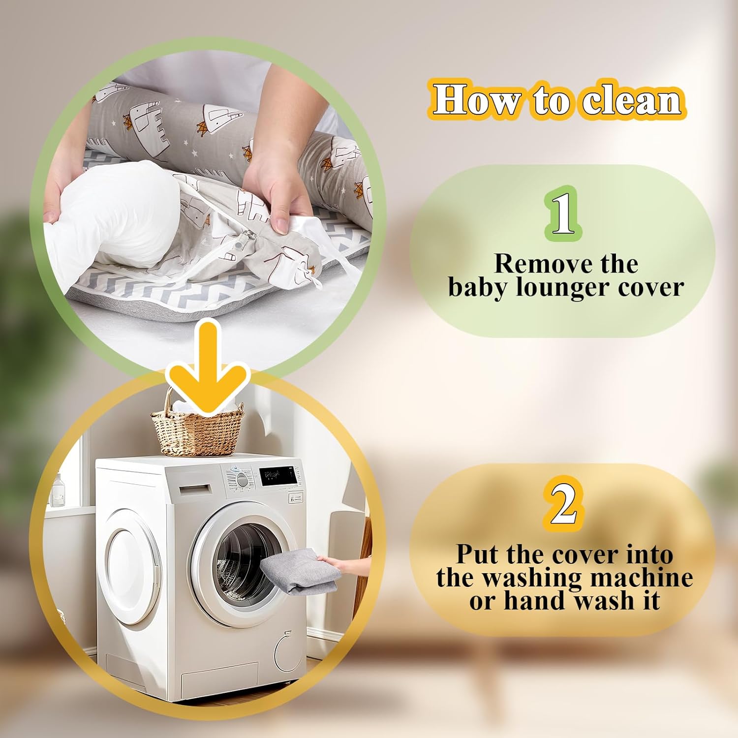 Baby Lounger for Newborn-Portable Baby Lounger 0-24 Months for Home and Travel,Newborn Loungers with Strap, Baby Nest Lounger Adjustable Size,Little Elephant Grey