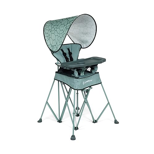 Miniatura 10 de Baby Delight Go with Me Uplift - Silla alta portátil de lujo, silla alta de viaje, toldo para el sol, interior y exterior, color gris elefante Gris