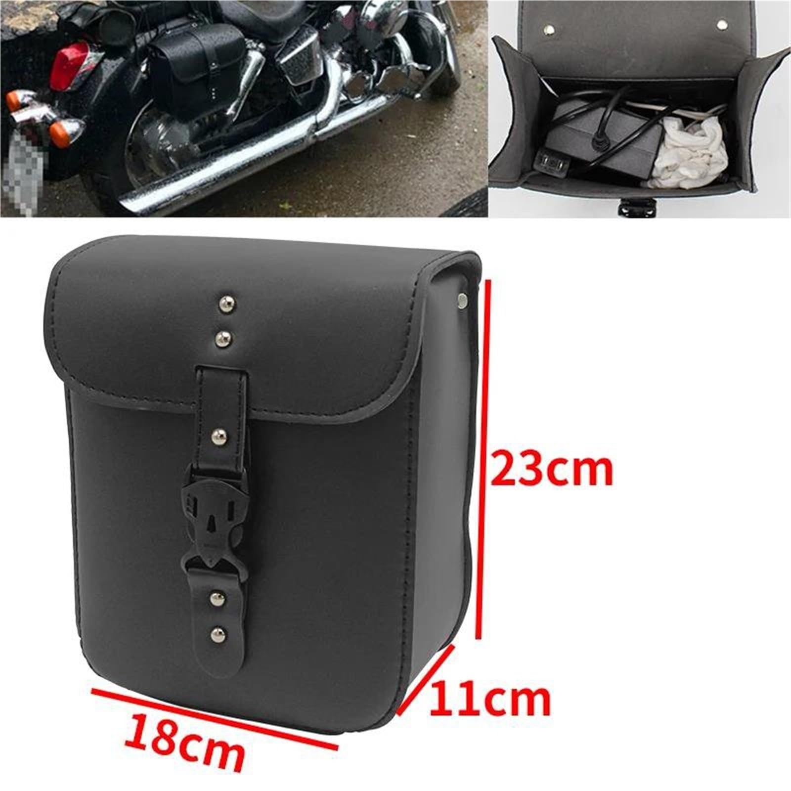 Borsa Laterale Moto In Vera Pelle Per Honda Rebel 1100 - TI1778, Per Attrezzi E Accessori