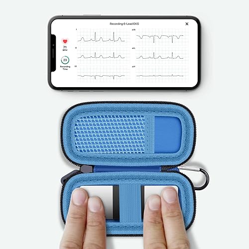 Miniatura 45 de Funda para monitor cardíaco compatible con AliveCor Kardia Mobile ECG/para KardiaMobile 6L para dispositivos Apple y Android, solo funda (blanco)