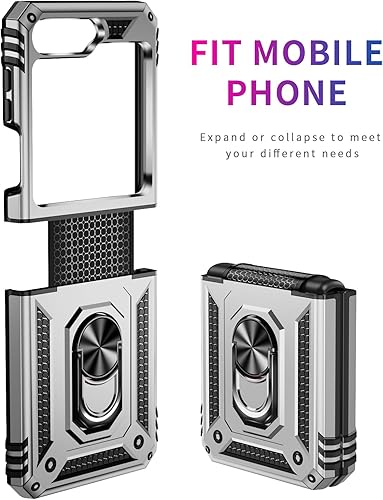 Miniatura 3 de ONOLA Funda para Samsung Galaxy Z Flip 5 con protección de bisagra y soporte magnético de anillo giratorio de 360, para Samsung Z Flip 5 Funda de