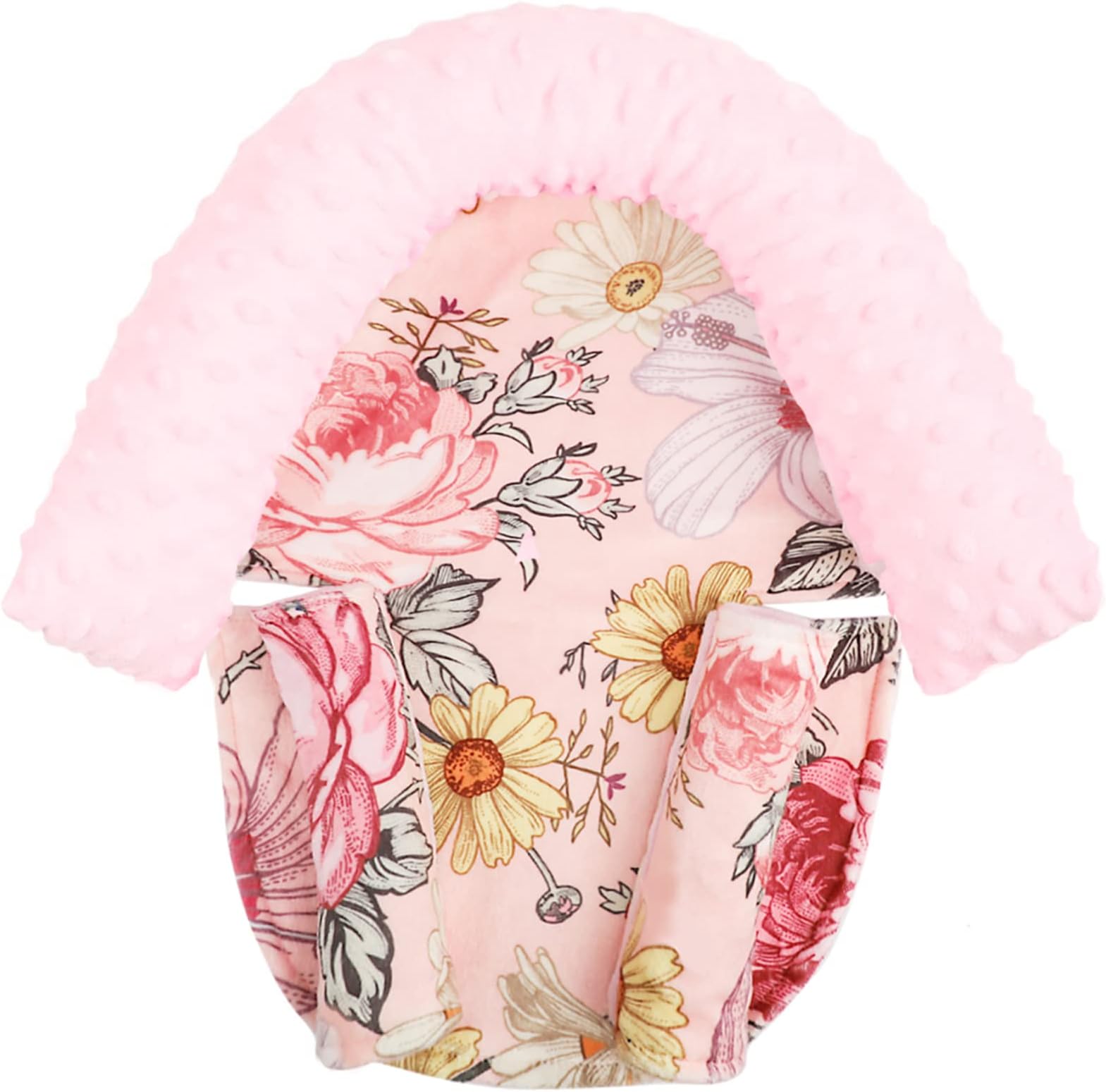 HNHUAMING Head Support and Strap Covers, Carseat Neck Cover, Car Accessories for Girl,Pink Floral