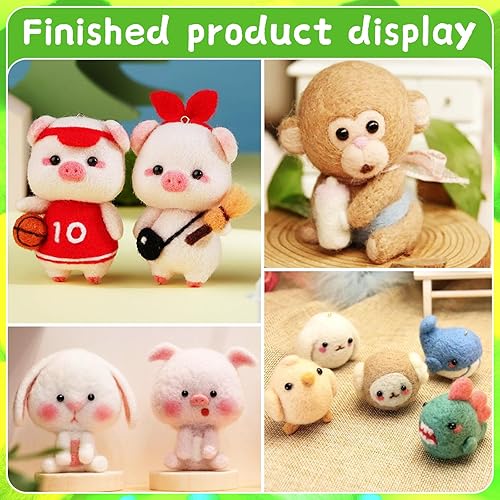 Miniatura 7 de Mayboos Kit de fieltro de aguja, juego de lana de 24 colores, kit de fieltro de aguja con herramienta de fieltro y tapete de espuma, suministros de