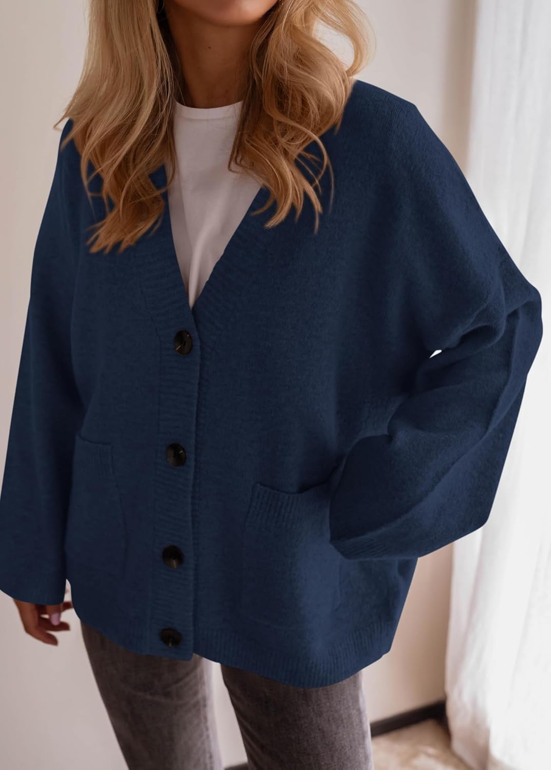 BTFBM Oversized Cardigan Sweaters for Women Trendy Fall Fashion 2025 Button Down Long Sleeve Chunky Knit Cardigans - Image 2