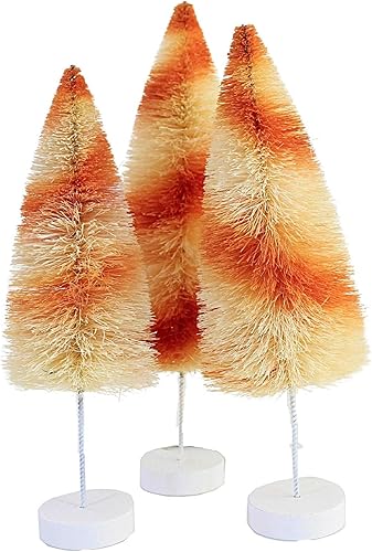 Bethany Lowe Orange Stripes Delight - Juego de 3 cepillos para botellas