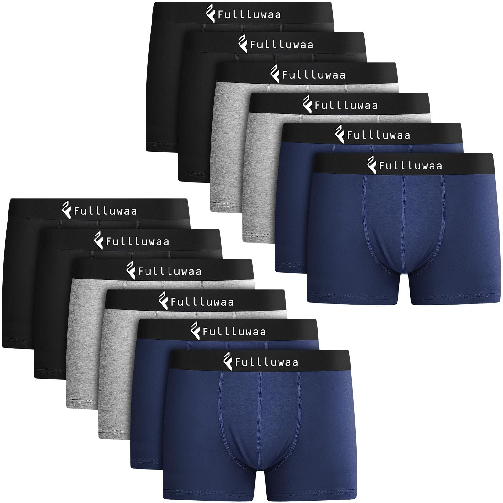 Fullluwaa Boxer Hombre 12u, Algodón Elástico Sin Etiquetas | Calzoncillos Bóxer Hombre Algodón, Tela Elástica, Corte Ajustado, Transpirable y Cómodos