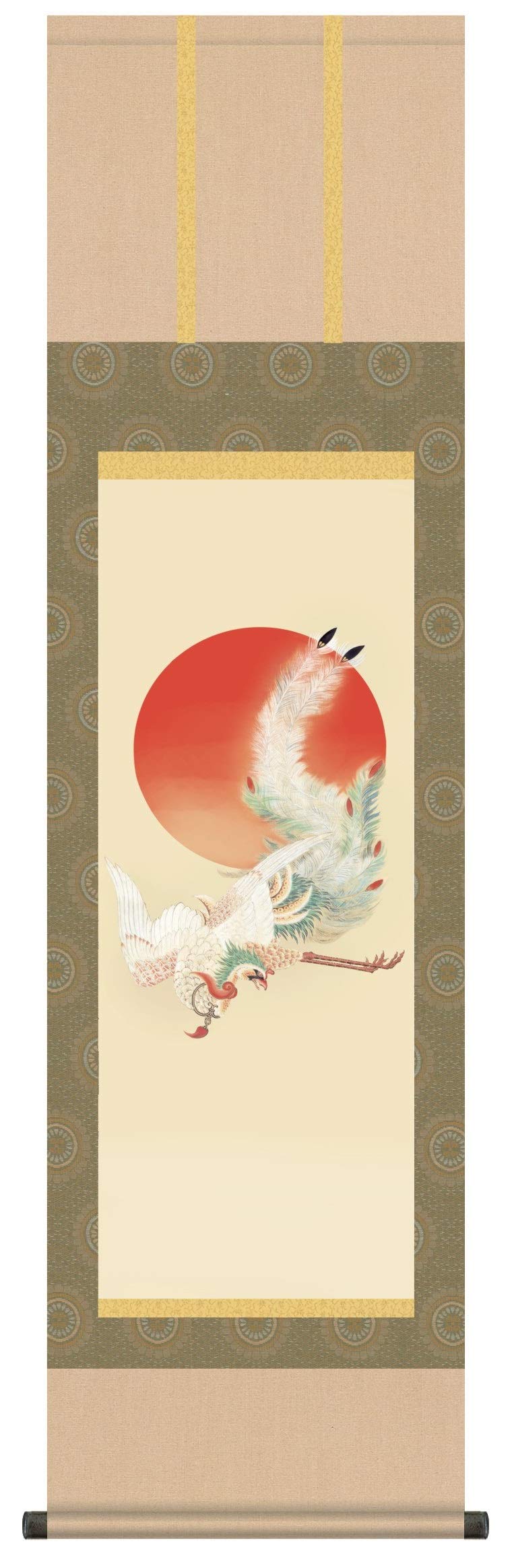 Amazon | 【干支掛軸】【動植綵絵掛軸】干支の掛軸・鳳凰・鶴・鶏