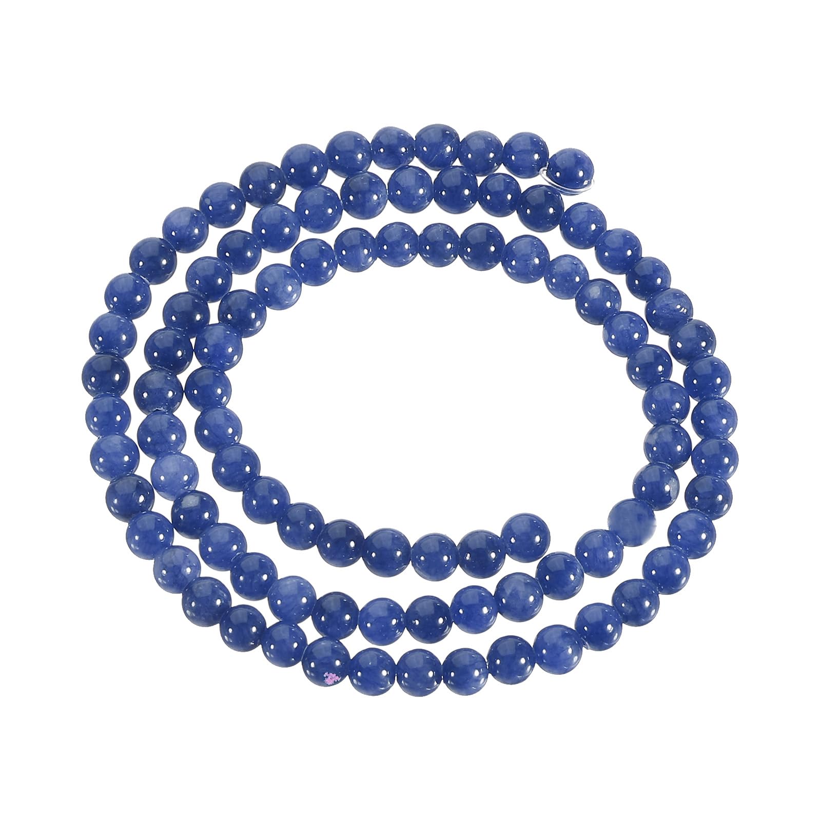 sourcing map 93 Pcs 4mm Natural Stone Beads Round Gemstone Quartz Beads for DIY Bracelet Necklace Jewelry Making Deep Blue