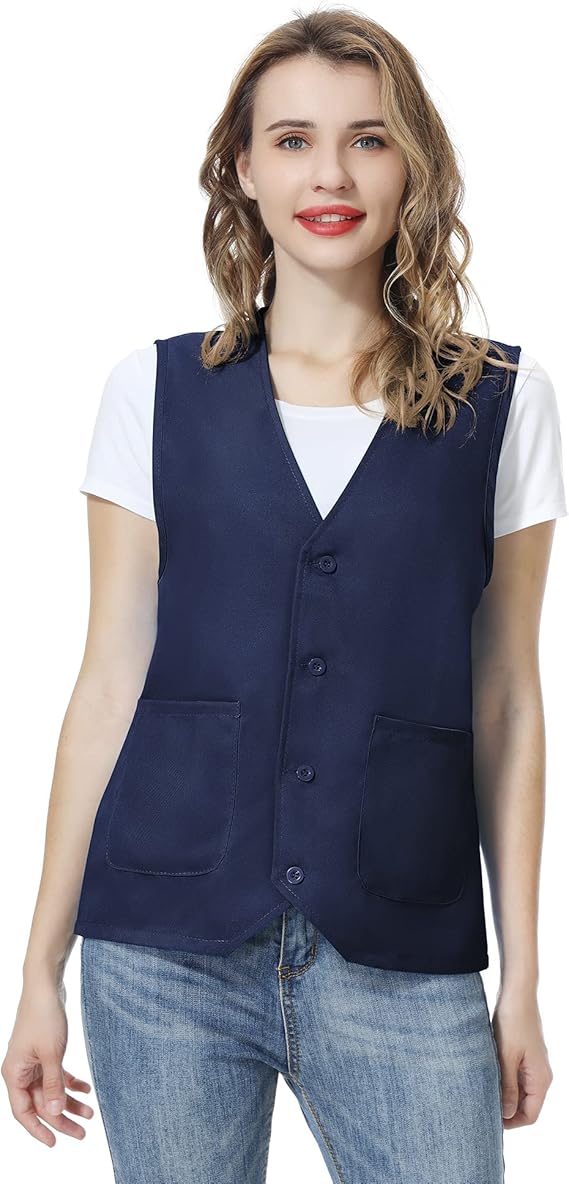 TopTie Custom Work Vest Personalized Volunteer Activity Supermarket Uniform Unisex Vest