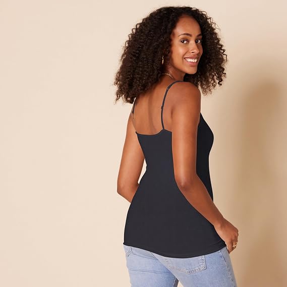 Amazon Essentials Women's Slim-Fit Camisole for Layering and Everyday Wear, Pack of 4