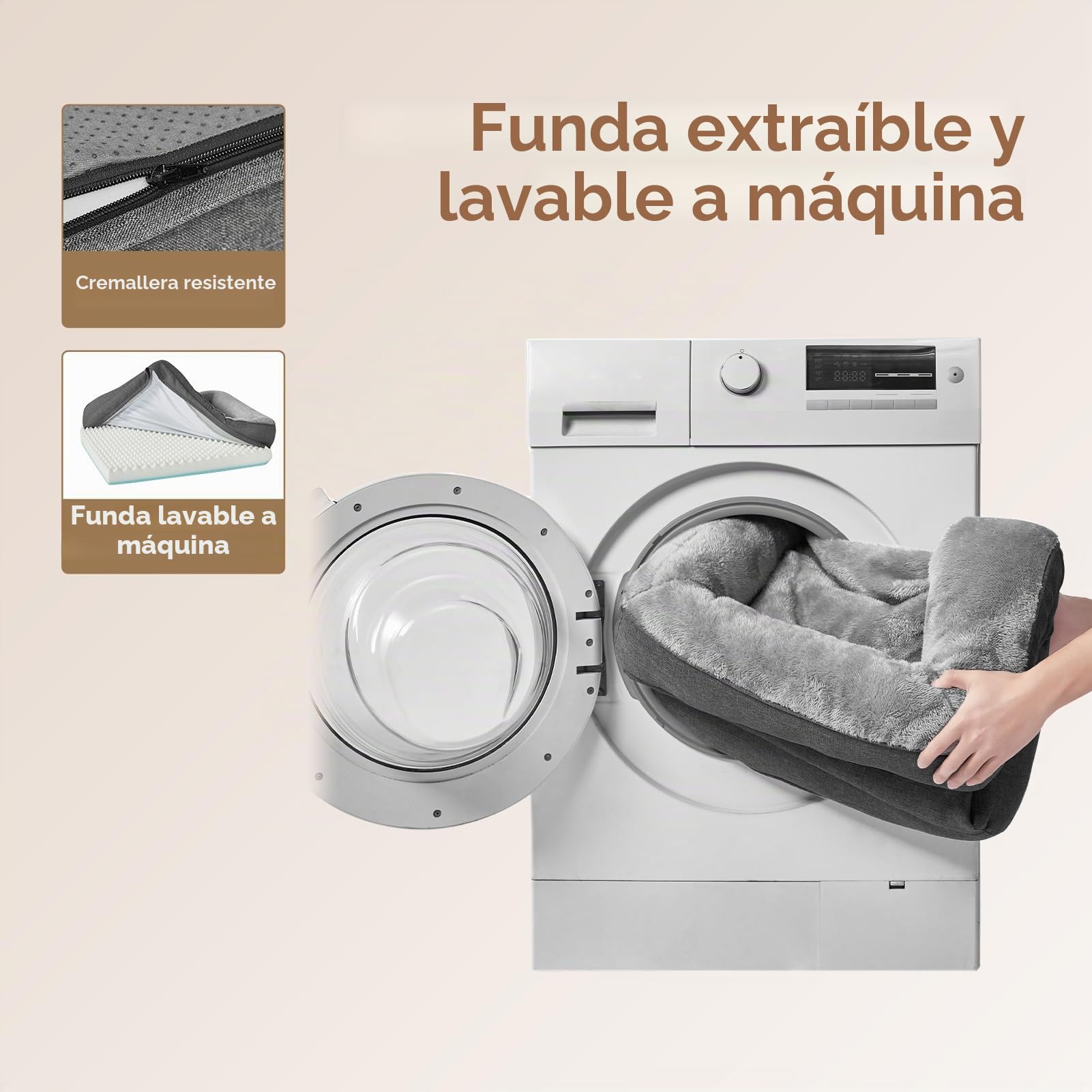 EHEYCIGA Cama Ortopedica y Viscoelastica para Perro Extra Grande 106x76x18.5 cm, Memory Foam Sofa para Perros Lavable, Cama Gato Suave, Gris Oscuro