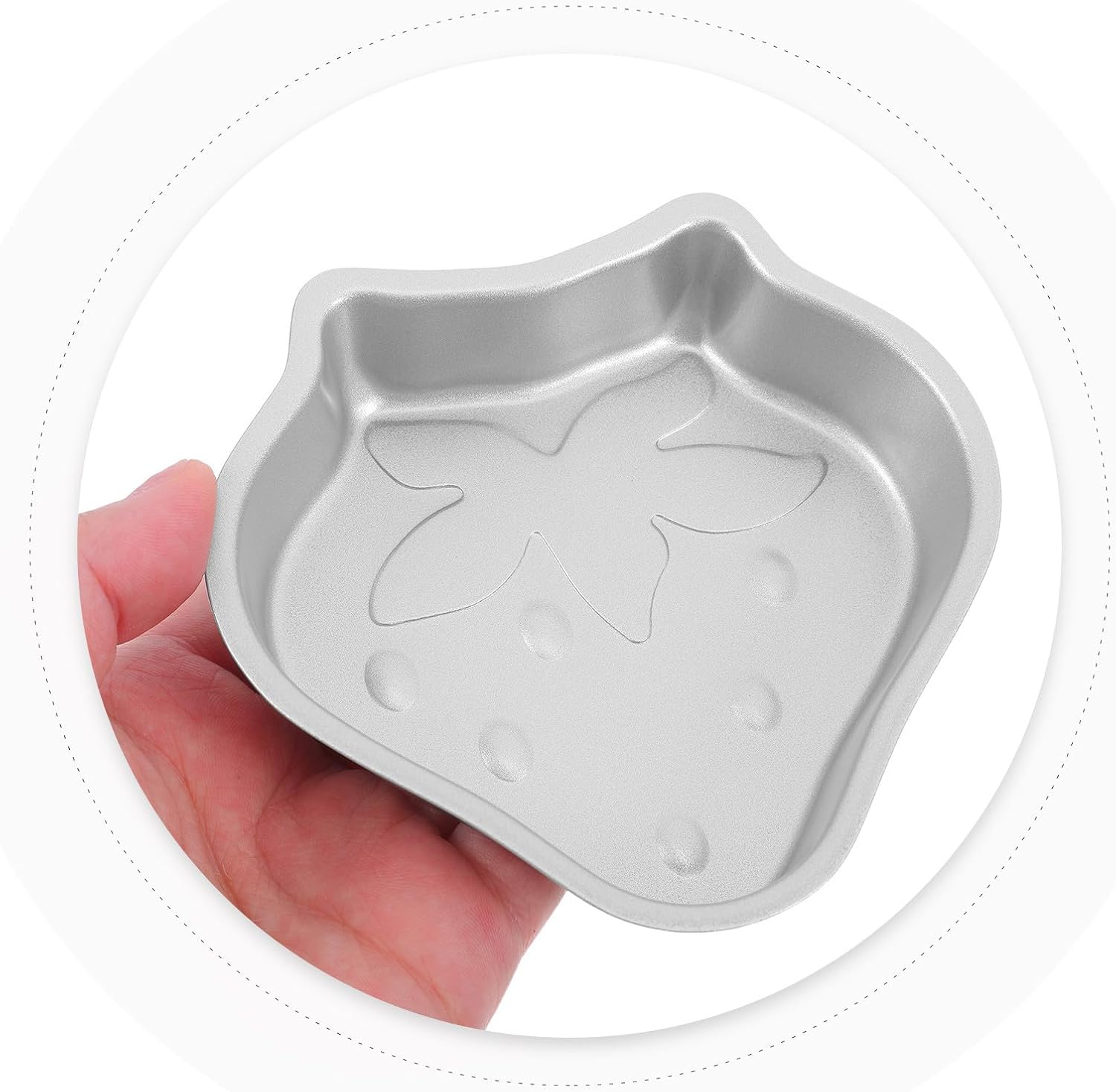Mini Cake Mold with Strawberry and Heart Shapes Baking Tray Set 2pcs