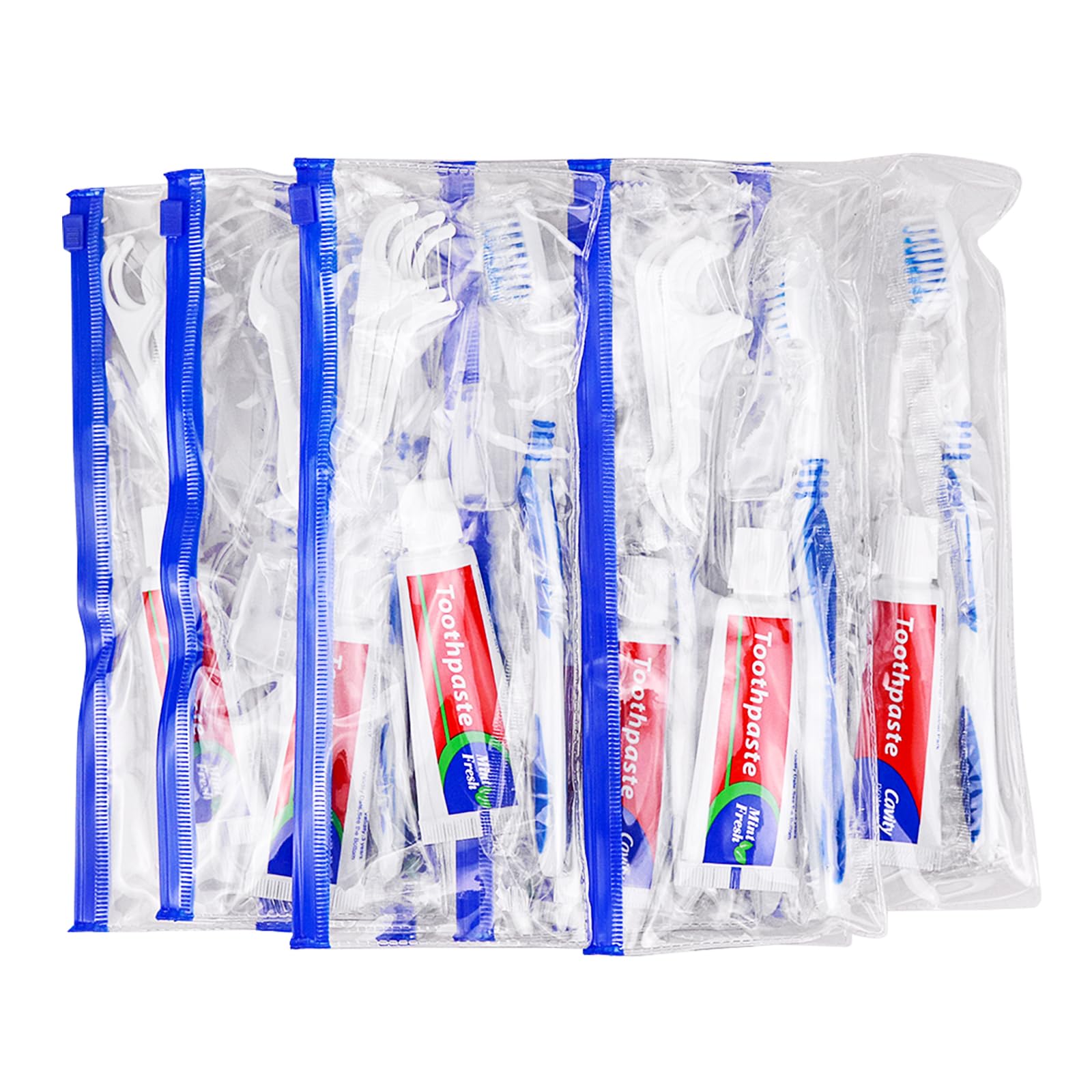 Set di 50 spazzolini usa e getta con dentifricio, kit da viaggio con sacchetto di plastica con cerniera, copertura per testina per spazzolino interdentale, 25 grammi, spazzolino da denti