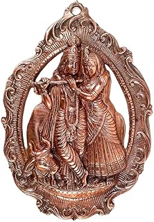 Apka Mart The Online Shop Radha Krishna Wall Hanging Idol - for Gift, Home, Living Room, Office, Puja Room Decoration - 16 Inch (Metal -Alloy, Color - Copper Shade)