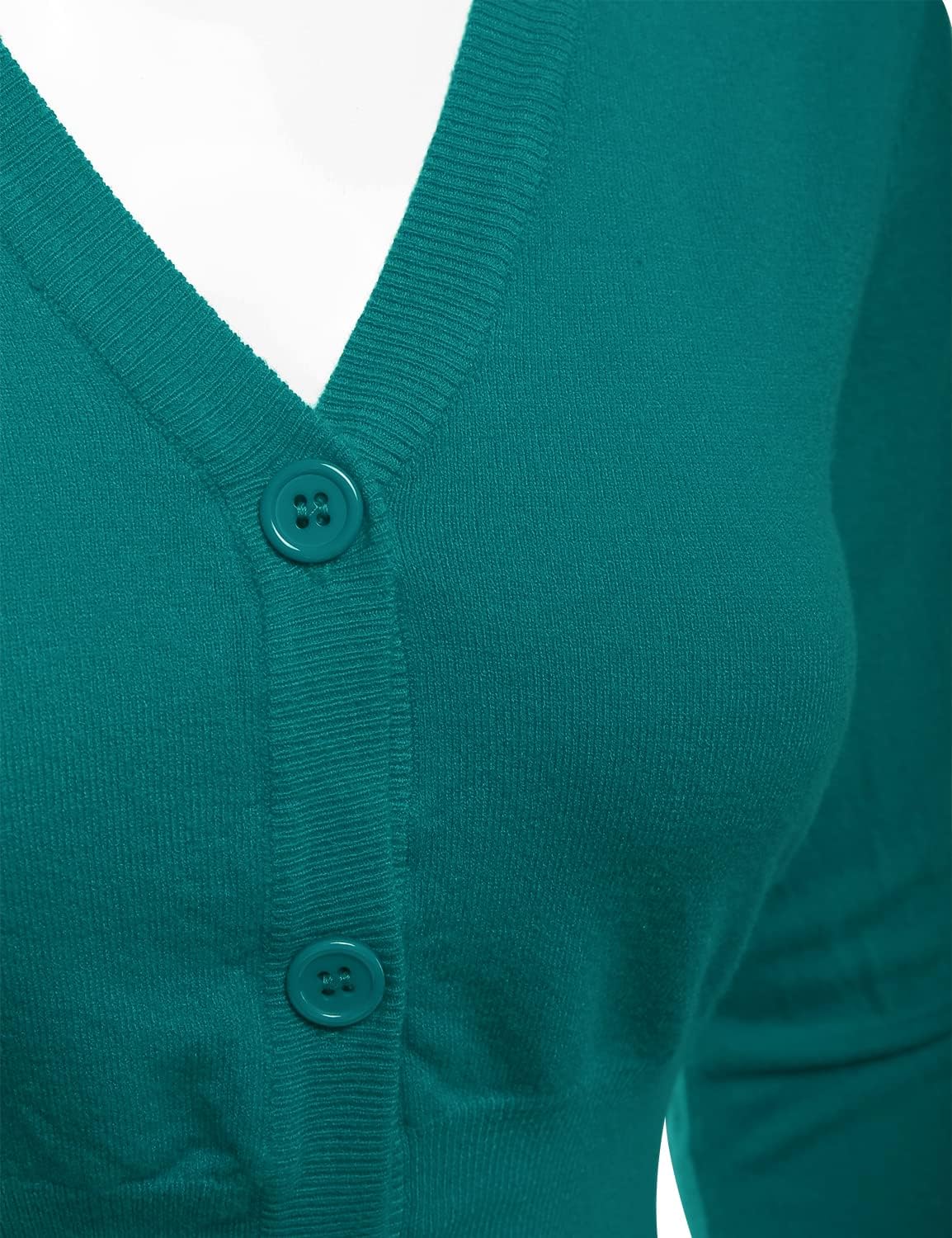 Women's 3/4 Sleeve Soft Open Front Cropped Sweater Cardigan (S-XXL) - Image 4