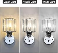 Sxtiger Modern Ezüst Kristály Fali Lámpa E27 LED Hálószoba Nappali Folyosó 5