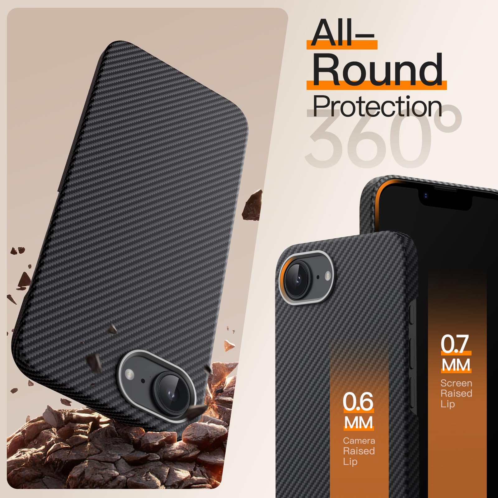 JETech para iPhone 17e (2026) / iPhone 16e Infinity AR Protector Pantalla y Funda Ultra Slim Lote