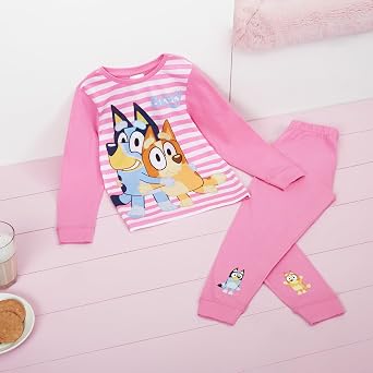 Bluey Pajama Set for Girls Toddlers Long 2 Pc PJs Comfy Lounge Set Loungewear Soft Pajamas Nightwear PJ Gifts for Girls