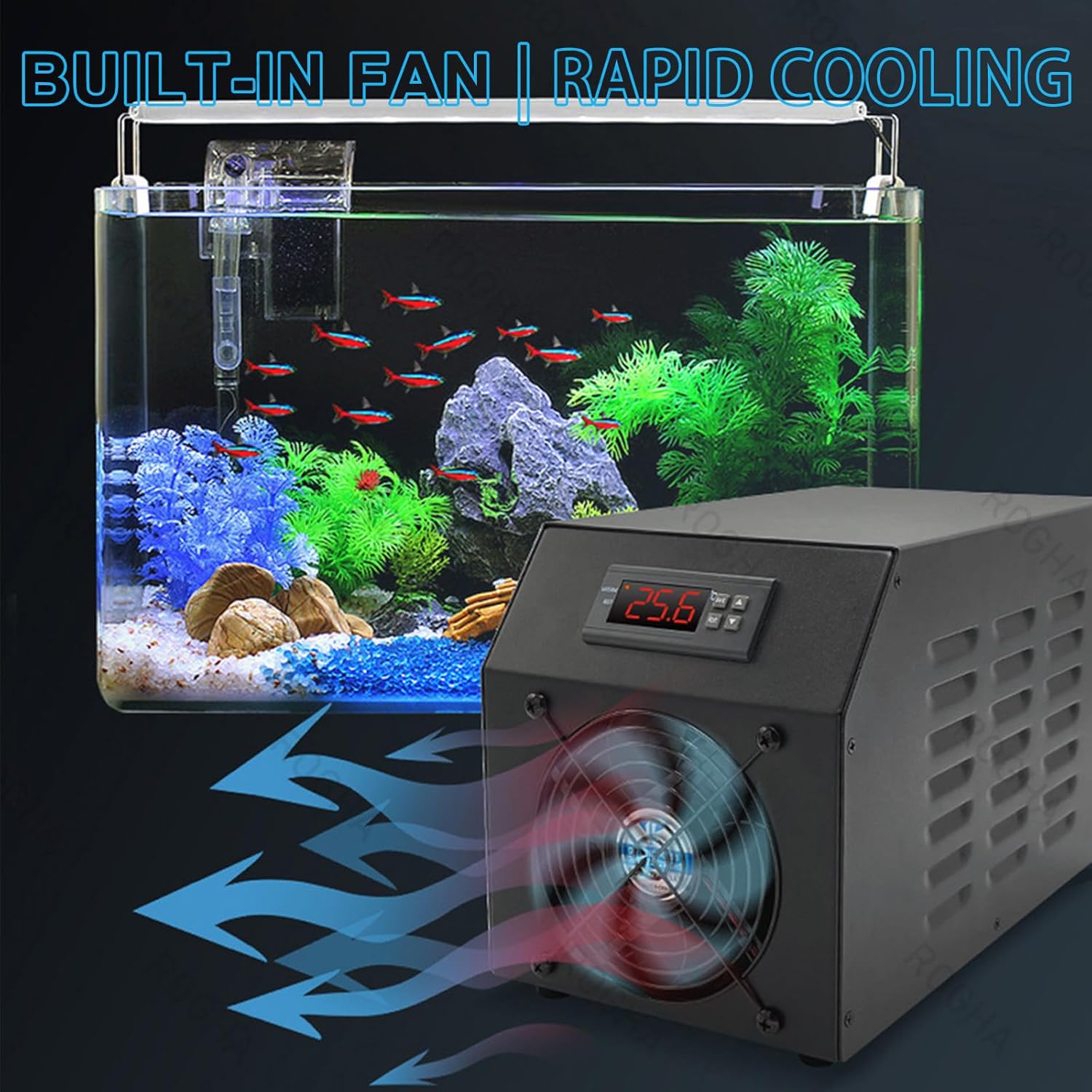 Aquarium Chiller,Aquarium Thermostat,Low Noise,Maximum Capacity 60L,for Seawater/Freshwater Hydroponic Environments, Combined Heating Cooling Unit Refroidissement+chauffage