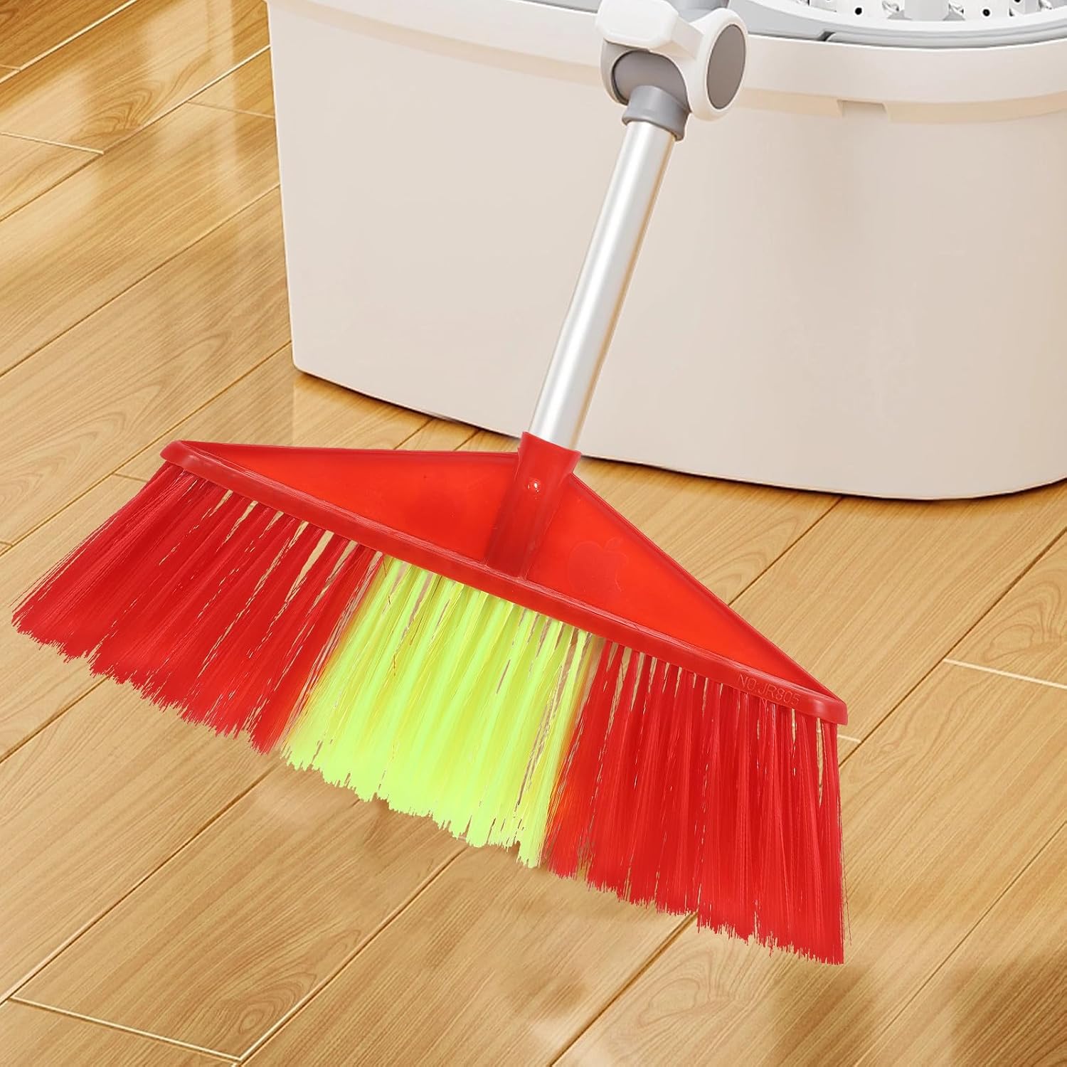 Plastic Push Broom Head Replacement, Hard Five-Row Bristles 2.3cm Hole Diameter, Sturdy Cleaning Accessory for Indoor and Outdoor Home, Office, School, Restaurant Use