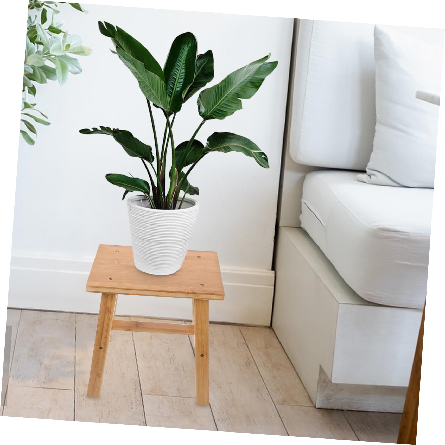 VALICLUD Taburete Pequeño de Madera Natural para Cambiar Zapatos Banco Multifuncional y Reposapiés Diseño Elegante y Compacto para Baño Dormitorio y Cocina Resistente y Versátil