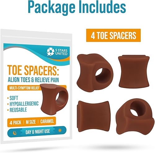 Miniatura 7 de Separadores de dedos de martillo, enderezador de dedo del pie, paquete de 4 espaciadores de dedos grandes, transparente, esparcidor de gel, dedos