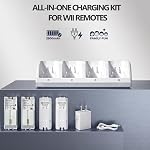 4-in-1 Charging Station for Wii&Wii U Remote Controller,Charger with 4 Rechargeable Battery Packs (4 Port Charging Station+4 pcs 2800mAh Replacement Batteries+USB Cable),Remote Not Included