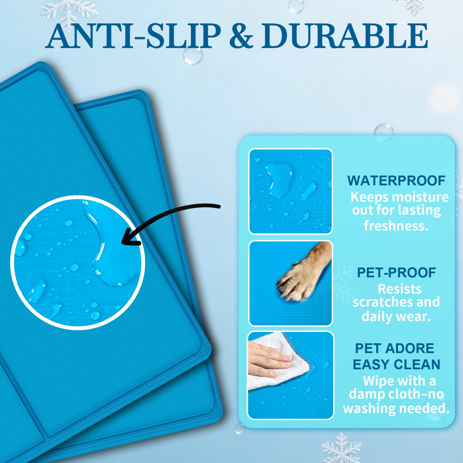 AECCN Tappetino Refrigerante Cane & Gatti 120 x 75 cm, Gel Atossico Resistente, Tappetini Refrigeranti per Cani, Comodo da Trasportare, Pieghevole Materassino Refrigerante per Animali [XL]