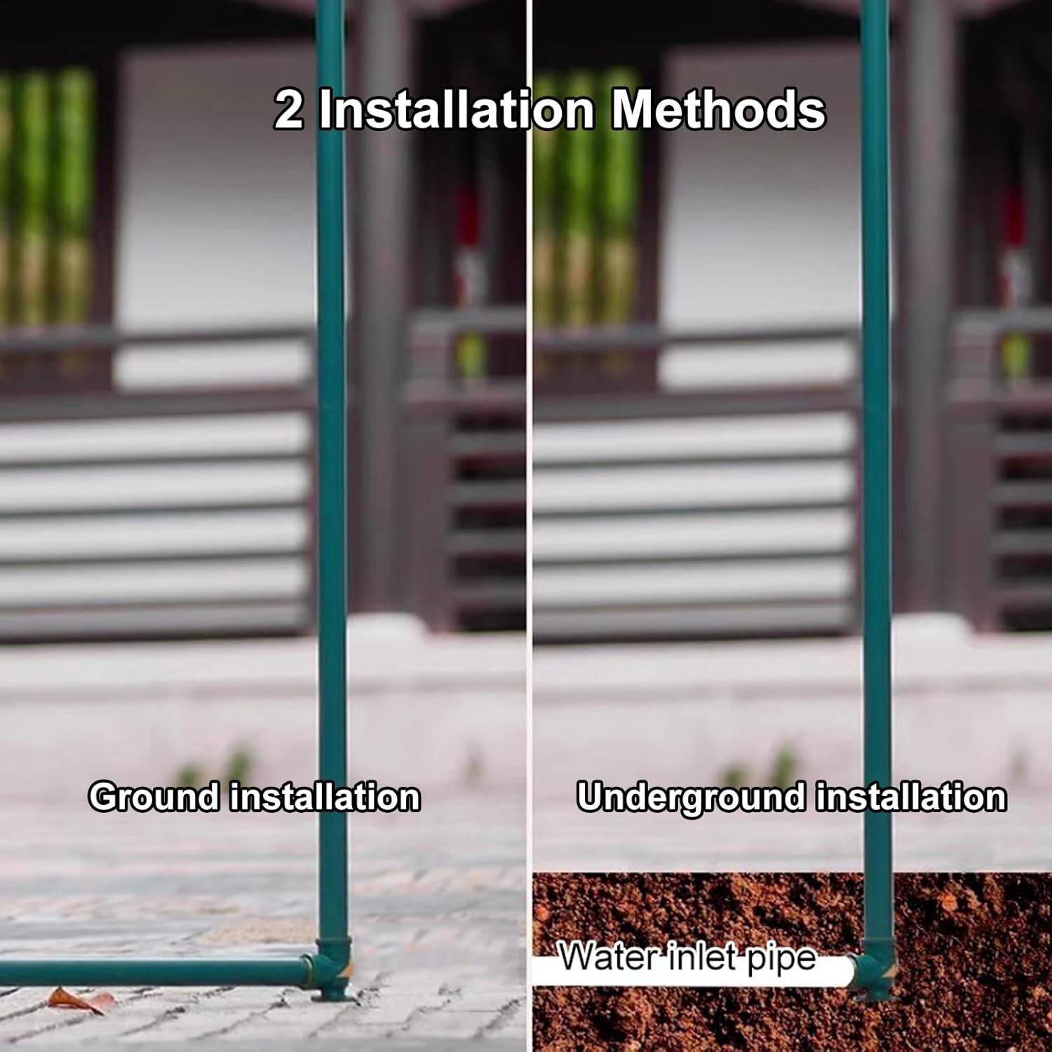 24in Frost-Proof Outdoor Faucet - Vertical Garden Tap, Anti-Freezing Hydrant Post for Yard & Garden Irrigation - Durable Water Column (Green)