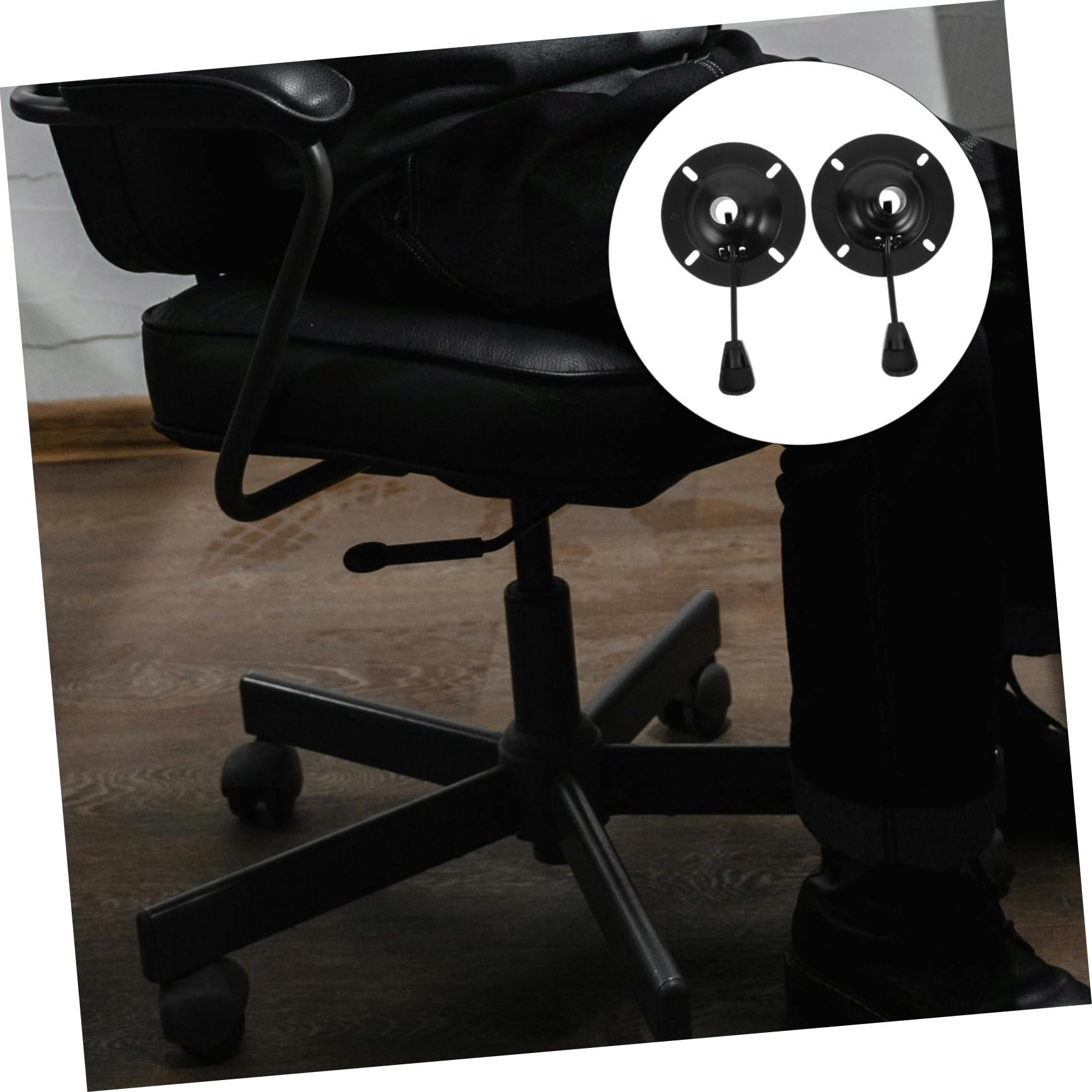 STOBOK 2 Piezas de Placa Base Giratoria para Silla de Oficina, Accesorio de Hierro Fácil de Instalar, Repuesto para Mecanismo de Control de Inclinación